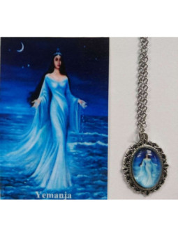 Medalla Esmaltada Yemanja 14mm con Estampa