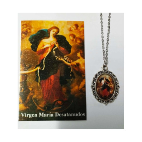 Medalla Esmaltada Virgen Desatanudos 14 mm Con Estampa