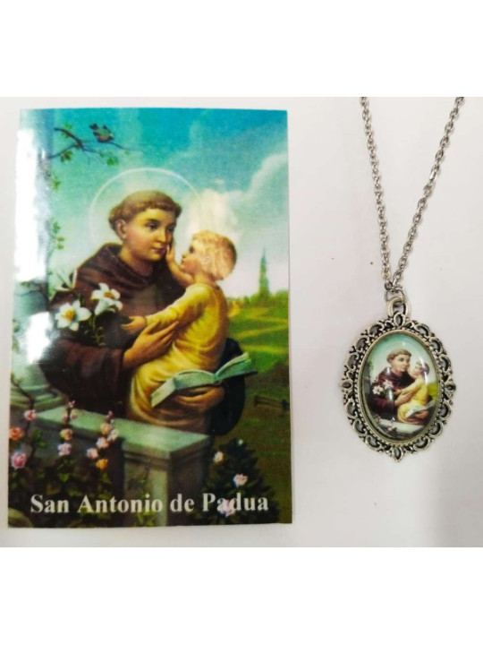 Medalla Esmaltada San Antonio de Padua de 14 mm con Estampa