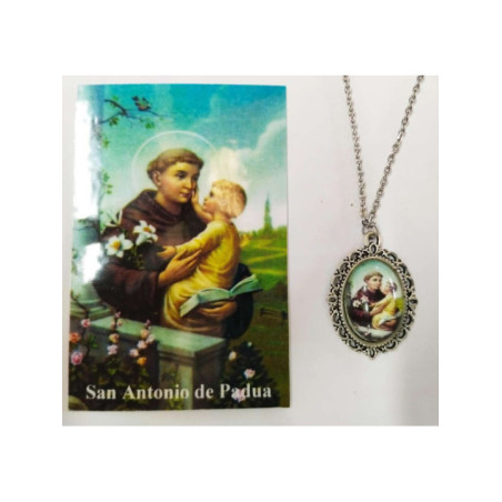 Medalla Esmaltada San Antonio de Padua de 14 mm con Estampa