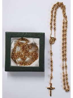 Rosario Dorado de Acero Inoxidable.