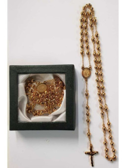 Rosario Dorado de Acero Inoxidable.