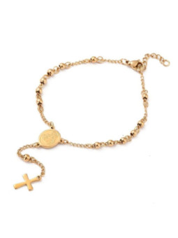 Denario Dorado de Acero Inoxidable, 23 cm.