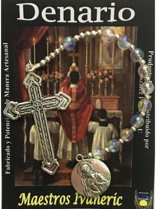 Denario Medalla Sagrado Corazón-Virgen del Carmen con Cruz