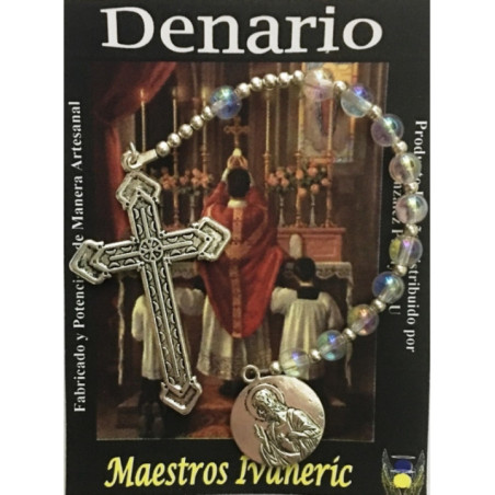 Denario Medalla Sagrado Corazón-Virgen del Carmen con Cruz