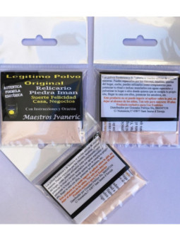 Relicario Piedra Imán. Felicidad con Instrucciones y Oración