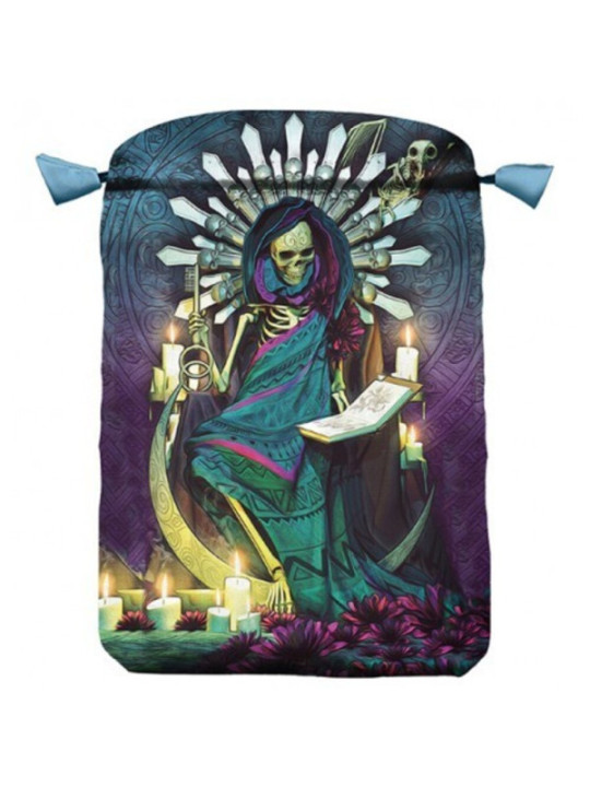 Bolsa Guarda Tarot Santa Muerte. 16cm X 22.5cm
