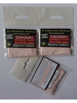 Polvo Sándalo con Instrucciones y Oración, Atraer suerte, Protección y Fortuna