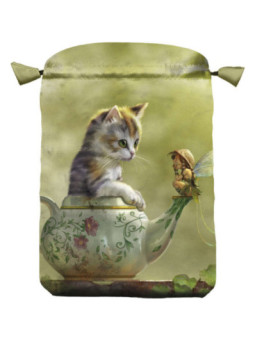 Bolsa Guarda Tarot Fantasy Cats. 16cm X 22,5cm