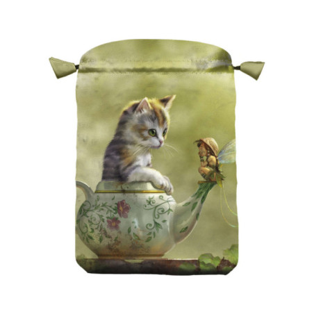 Bolsa Guarda Tarot Fantasy Cats. 16cm X 22,5cm
