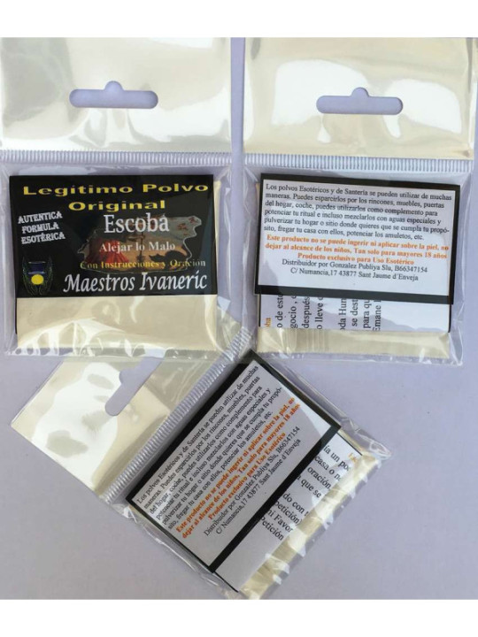 Polvo Escoba con Instrucciones y Oración. Alejar lo Malo