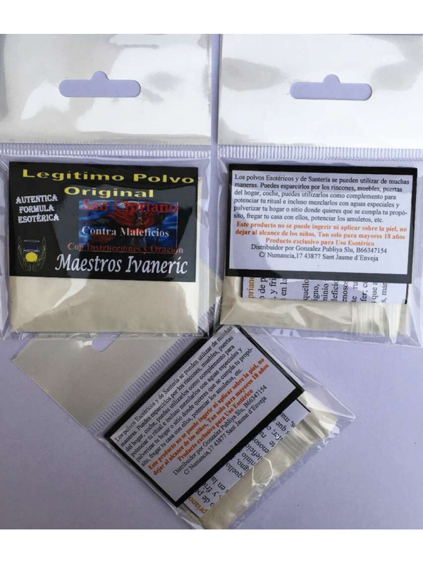Polvos San Cipriano, Contra Magias y hechizos con Instrucciones y Oración