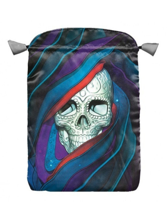 Bolsa Guarda Tarot Cara Santa Muerte. 16cm X 24cm