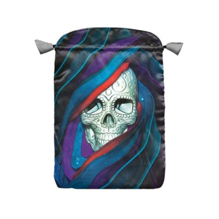 Bolsa Guarda Tarot Cara Santa Muerte. 16cm X 24cm