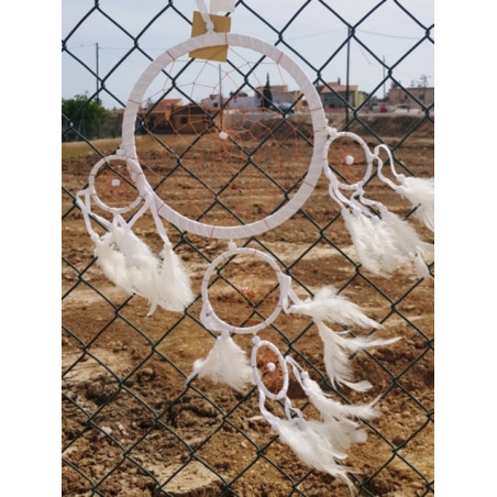 Atrapasueños Blanco, con Plumas 60cm