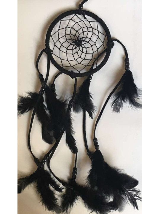 Atrapasueños Negro con Plumas 40cm