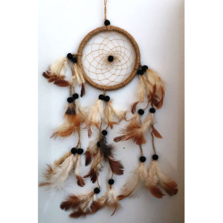 Atrapasueños Marrón con Plumas 50cm
