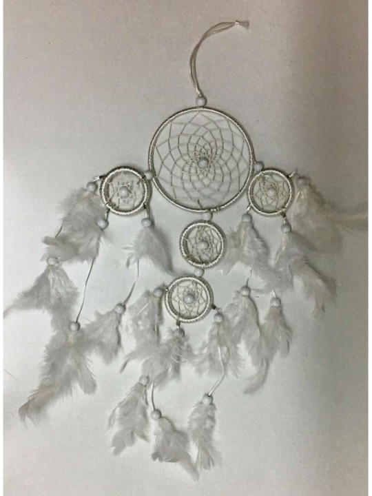 Atrapasueños Blanco con Plumas 52cm