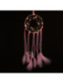 Atrapasueños Rosa con Tiras de Tela con Luz Led. Diámetro 15 cm
