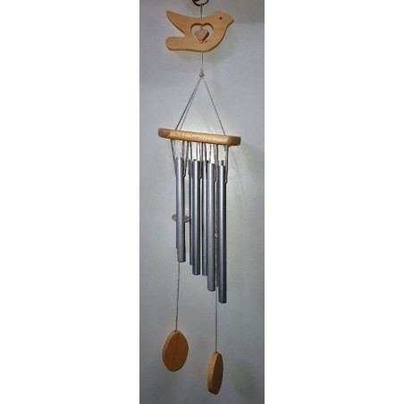 Móvil de Viento de Madera Pájaro. 60cm