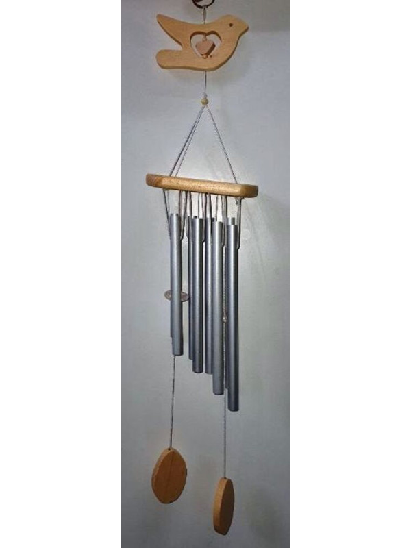 Móvil de Viento de Madera Pájaro. 60cm