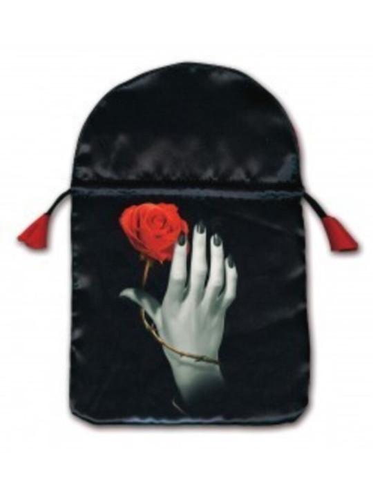 Bolsa Guarda Tarot Mano y Rosa. 16cm X 22.5cm