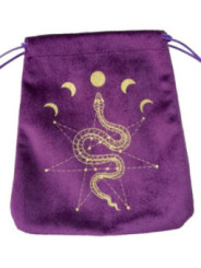 Bolsa Guarda Tarot Morada Serpiente 16.5cm X 15cm.