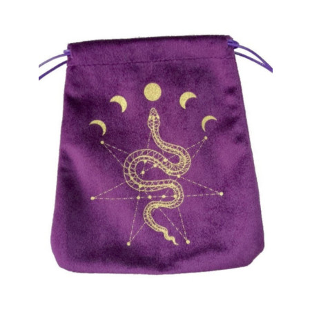Bolsa Guarda Tarot Morada Serpiente 16.5cm X 15cm.