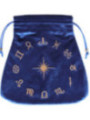 Bolsa de Terciopelo Azul Guarda Tarot  Signos Astrológicos. 21x21cm