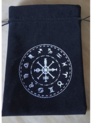 Bolsa Guarda Tarot Negra Signos Astrológicos. 18cm X 13cm