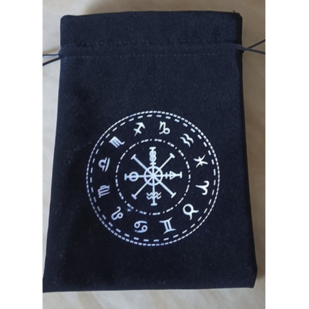 Bolsa Guarda Tarot Negra Signos Astrológicos. 18cm X 13cm