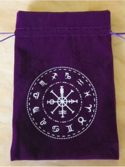 Bolsa Guarda Tarot Morada Signos Astrológicos. 18cm X 13cm