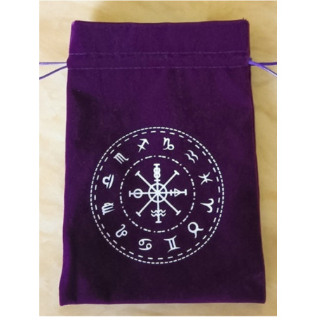 Bolsa Guarda Tarot Morada Signos Astrológicos. 18cm X 13cm