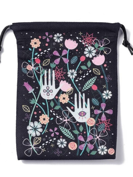Bolsa Guarda Tarot Flores. 18cm X 14cm