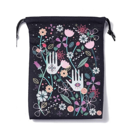 Bolsa Guarda Tarot Flores. 18cm X 14cm