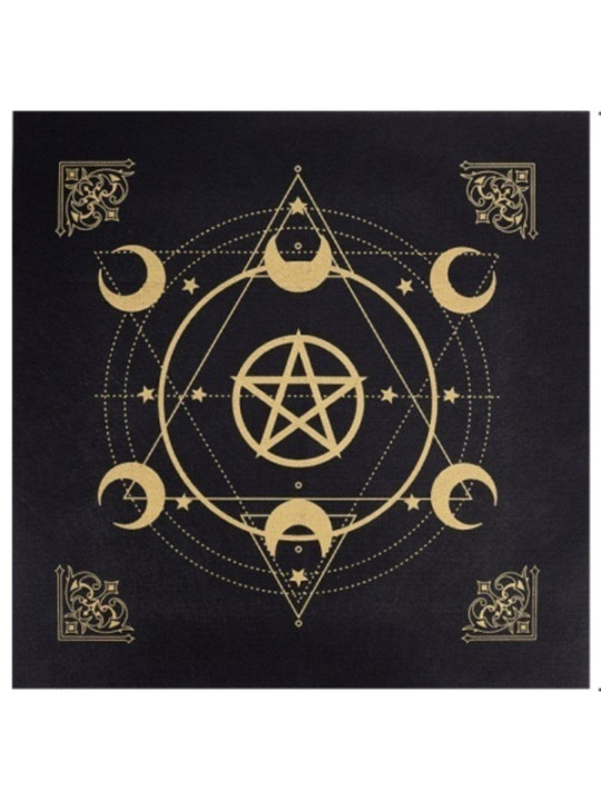 Tapete Tarot de Fieltro Pentagrama y Lunas. 49 x 49 cm