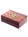 Caja de Madera Natural Pentagrama 17,5 cm