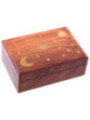 Caja de Madera Natural  Estrellas, Sol y Luna