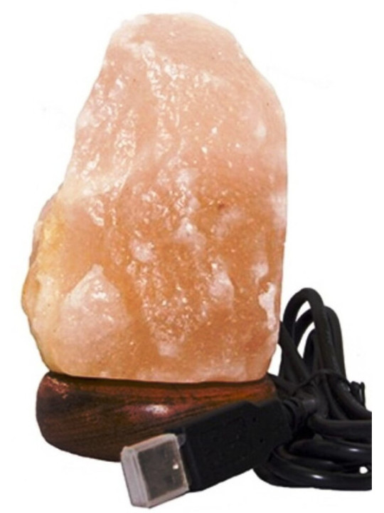 Lampara Natural de Sal del Himalaya Usb, 14 cm, 600 a 900 gr