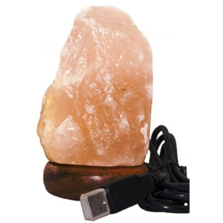 Lampara Natural de Sal del Himalaya Usb, 14 cm, 600 a 900 gr