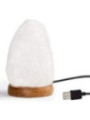 Lampara Natural de Sal del Himalaya Blanca Usb, 14 cm, 600 a 900 gr