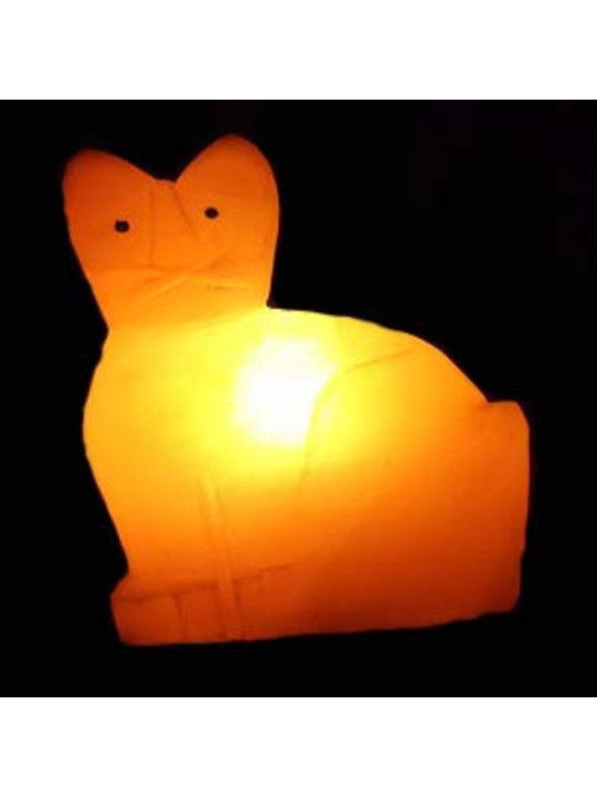 Lámpara Artesanal de Sal Gato de 20x20 cm