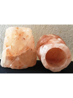 Porta Vela Natural de Sal del Himalaya. Forma de Datil.