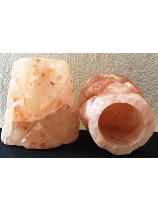 Porta Vela Natural de Sal del Himalaya. Forma de Datil.