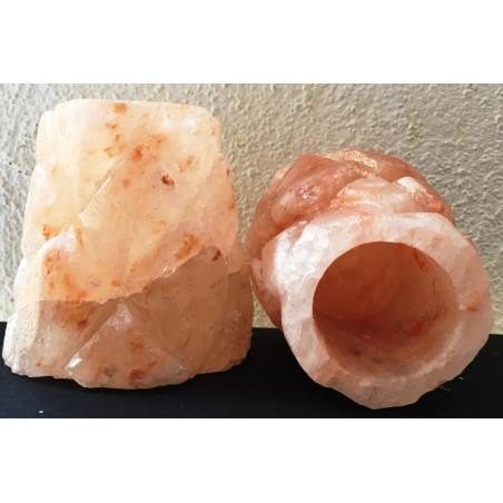 Porta Vela Natural de Sal del Himalaya. Forma de Datil.