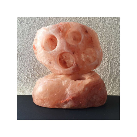 Porta Vela Natural de Sal del Himalaya. Rectangular 4 Huecos