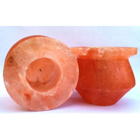 Porta Vela Natural de Sal del Himalaya. Forma de Olla.