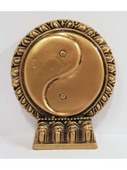 Figura de Resina Dorada Yin Yang. 8cm