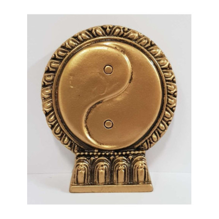 Figura de Resina Dorada Yin Yang. 8cm