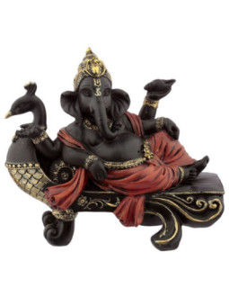 Figura Ganesh, Banco de Pavo Real - 15cm alto x 18 cm de ancho